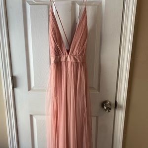 Peach/Light Pink backless dress